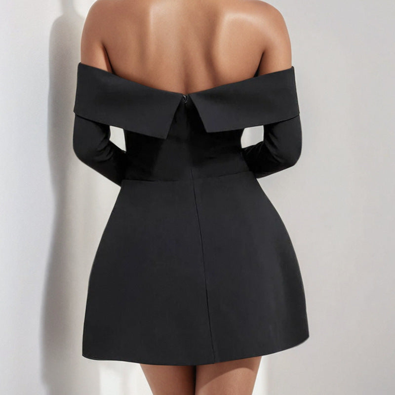 Robe Mini Épaules Dénudées Avec Poches Pour Femme | Idéale Pour Sorties Et Occasions