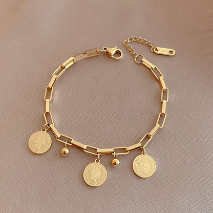 Bracelet à breloques pièces pour femmes