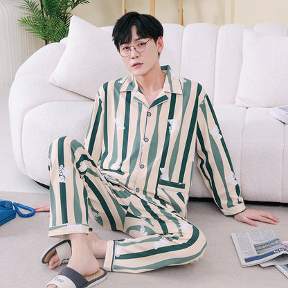 Pyjama Deux Pièces pour Homme avec Haut à Manches Longues et Pantalon | Idéal pour le Printemps et l'Automne