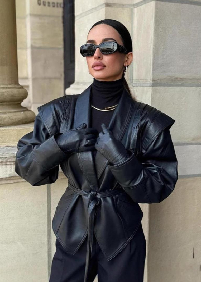 Blazer Ajusté Avec Ceinture À Nouer Et Détails Épaules Pour Femme | Idéal Pour Un Usage Quotidien