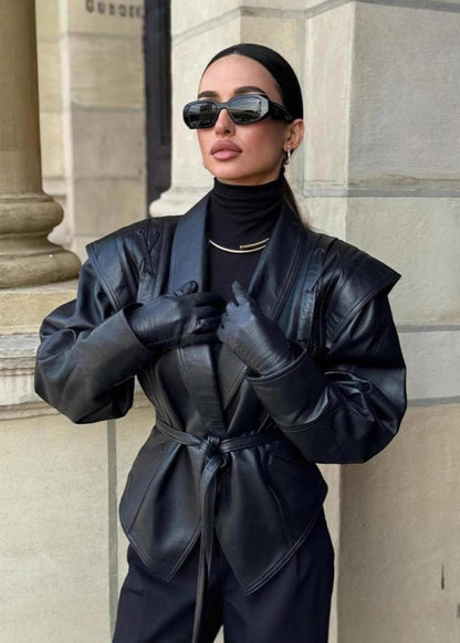 Blazer Ajusté Avec Ceinture À Nouer Et Détails Épaules Pour Femme | Idéal Pour Un Usage Quotidien
