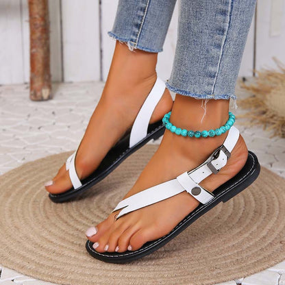 Sandales Plates Avec Brides Multiples Pour Femmes | Idéal Pour Saison Estivale