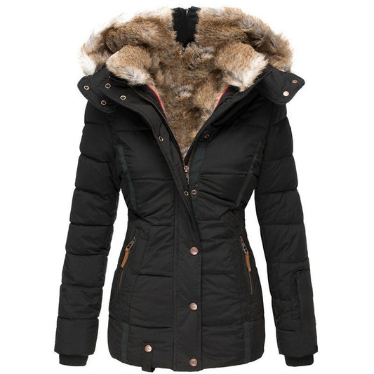 Manteau Puffer Matelassé avec Capuche et Doublure en Fausse Fourrure pour Femme | Idéal pour l’Hiver