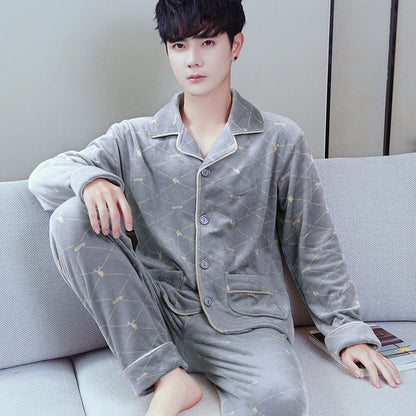 Pyjama Deux Pièces pour Homme avec Haut à Manches Longues et Pantalon | Idéal pour l’Automne et l’Hiver