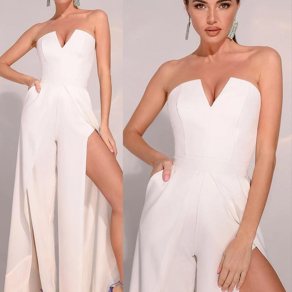 Combinaison Bustier Avec Jambes Évasées Pour Femme | Idéal Pour Événements En Soirée