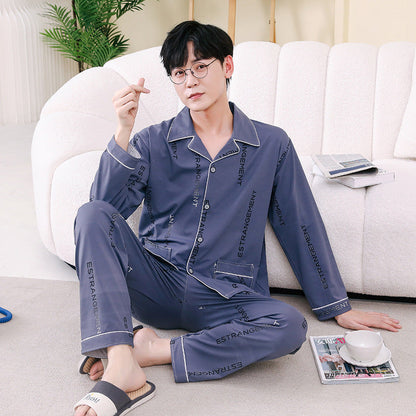 Pyjama Deux Pièces pour Homme avec Haut à Manches Longues et Pantalon | Idéal pour le Printemps et l'Automne