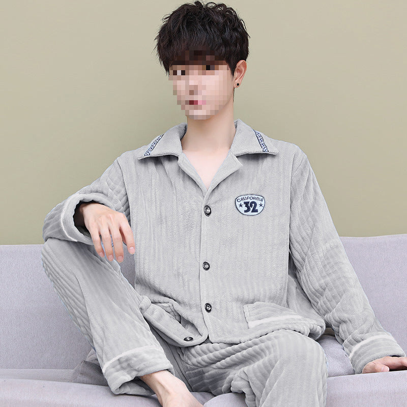 Pyjama Deux Pièces pour Homme avec Haut à Manches Longues et Pantalon | Idéal pour l’Hiver et l’Automne