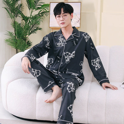 Pyjama Deux Pièces pour Homme avec Haut à Manches Longues et Pantalon | Idéal pour le Printemps et l'Automne