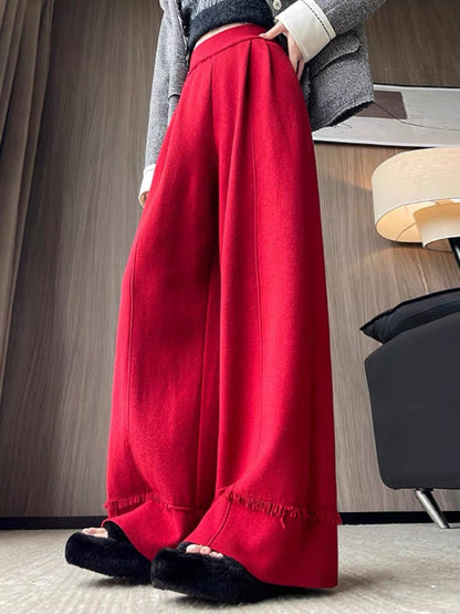 Pantalon Large avec Franges et Taille Standard pour Femme | Idéal pour Quotidien et Occasions