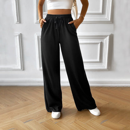 Pantalon Coupe Ample Avec Taille À Cordon Pour Femme | Idéal Pour Usage Quotidien