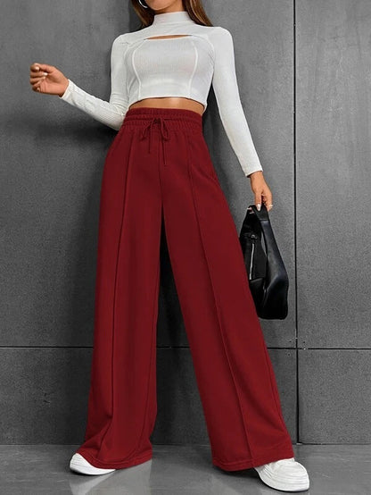 Pantalon Large avec Taille Élastique et Coupe Décontractée pour Femme | Idéal pour Quotidien et Activités