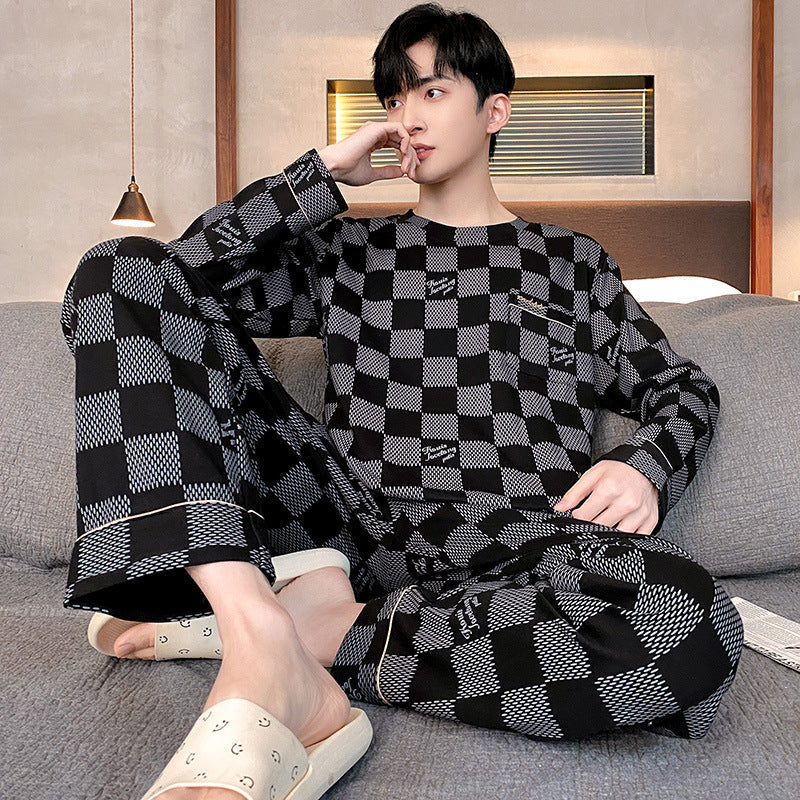 Pyjama pour Homme avec Haut à Manches Longues et Pantalon pour un Usage Polyvalent | Idéal pour l’Automne et l’Hiver