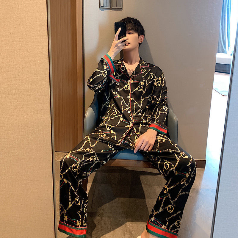 Pyjama Deux Pièces pour Homme avec Haut à Manches Longues et Pantalon | Idéal pour le Printemps et l'Automne