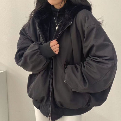 Manteau Matelassé à Capuche avec Fermeture Éclair et Design Double Face pour Femme | Idéal pour l’Hiver