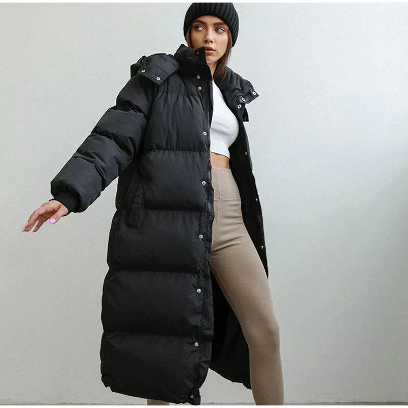 Veste D’Hiver Longue Matelassée avec Doublure pour Femme | Idéale pour Temps Froid