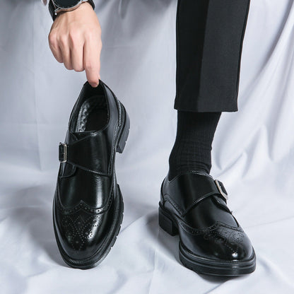 Chaussures monk strap avec perforations brogue pour homme | idéal pour le bureau et les occasions habillées