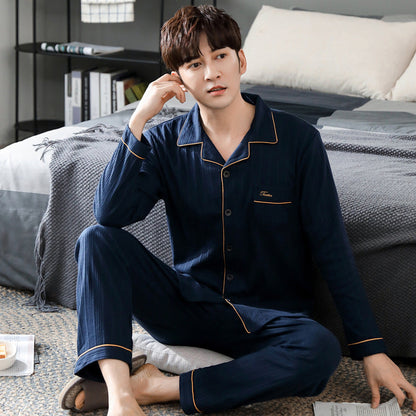 Pyjama Deux Pièces pour Homme avec Haut à Manches Longues et Pantalon | Idéal pour le Printemps et l’Automne