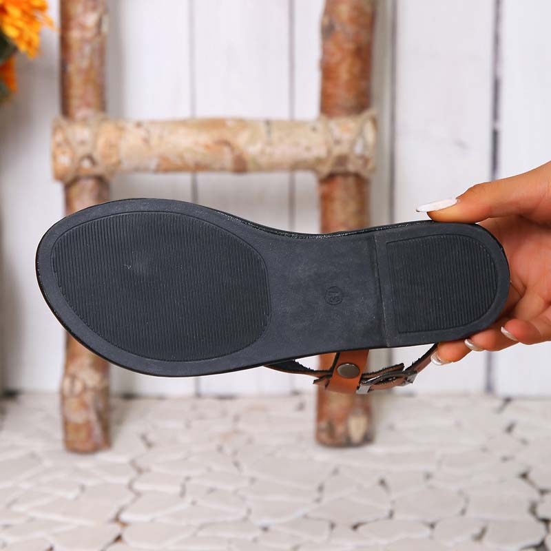 Sandales Plates Avec Brides Multiples Pour Femmes | Idéal Pour Saison Estivale