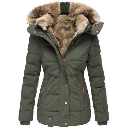 Manteau Puffer Matelassé avec Capuche et Doublure en Fausse Fourrure pour Femme | Idéal pour l’Hiver