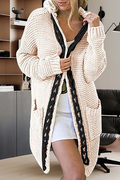Pull En Maille Bicolore À Capuche pour Adultes | Idéal pour Les Journées Fraîches
