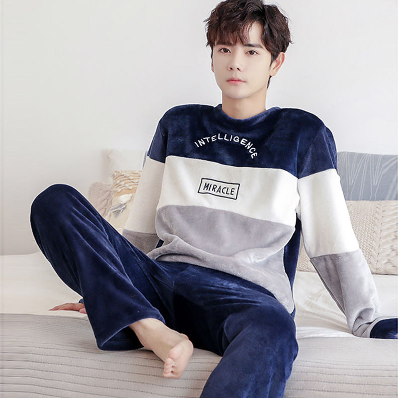 Pyjama Deux Pièces pour Homme avec Haut à Manches Longues et Pantalon | Idéal pour l’Automne et l’Hiver