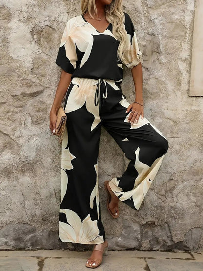 Combinaison Avec Imprimé Floral Et Taille Élastique Pour Femme | Idéal Pour Journées Chaudes