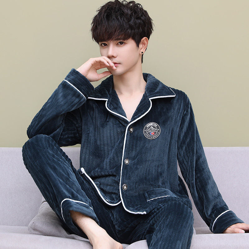 Pyjama Deux Pièces pour Homme avec Haut à Manches Longues et Pantalon | Idéal pour l’Hiver et l’Automne