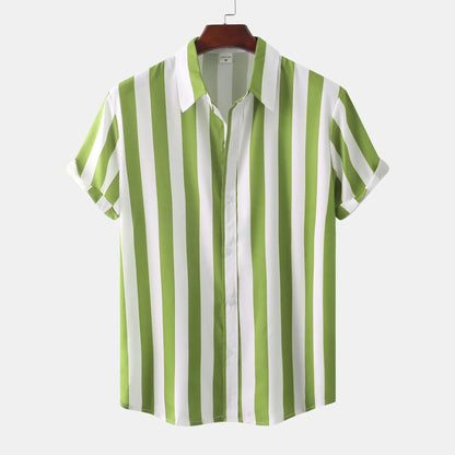 Chemise à Rayures Noires et Blanches avec Col Classique pour Homme | Idéal pour le Quotidien