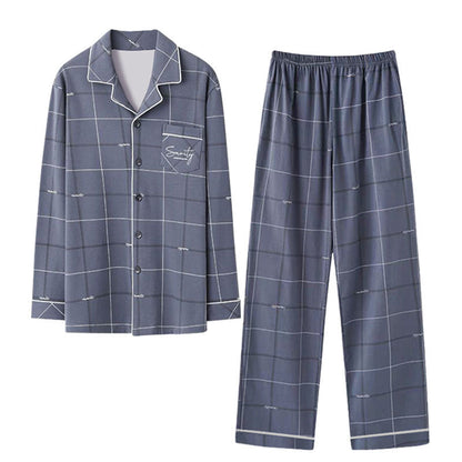 Pyjama Deux Pièces pour Homme avec Haut à Manches Longues et Pantalon | Idéal pour le Printemps, l’Automne et l’Hiver