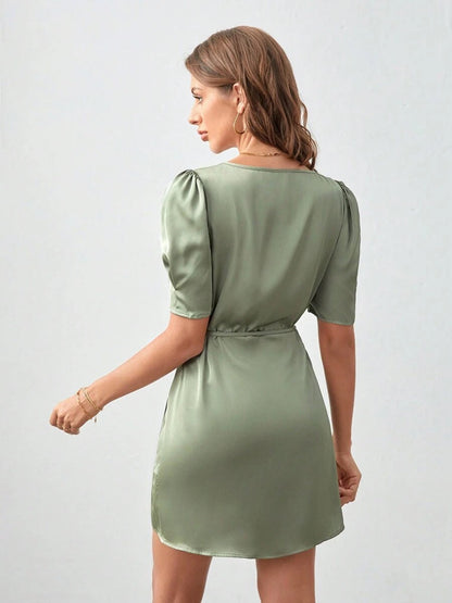 Robe Courte À Manches Bouffantes Pour Femme | Idéal Pour Les Sorties Et Occasions Quotidiennes