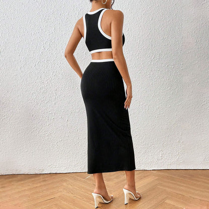 Robe Midi Avec Structure Côtelée Et Découpes Latérales Pour Femme | Idéale Pour UN Usage Quotidien