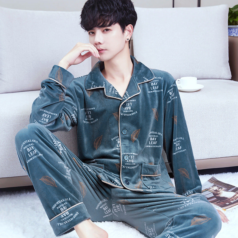 Pyjama Deux Pièces pour Homme avec Haut à Manches Longues et Pantalon | Idéal pour l’Automne et l’Hiver