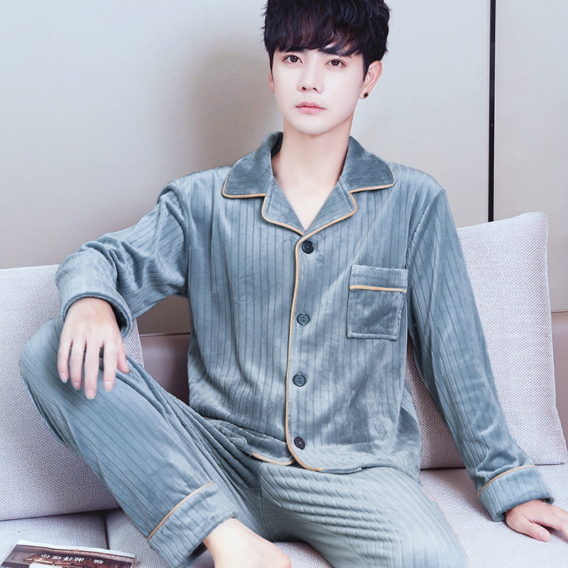 Pyjama Deux Pièces pour Homme avec Haut à Manches Longues et Pantalon | Idéal pour l’Automne et l’Hiver