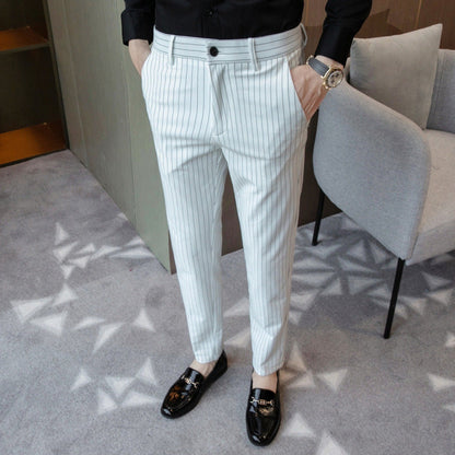 Pantalon De Costume À Motif Rayé pour Hommes | Idéal pour Des Occasions Formelles