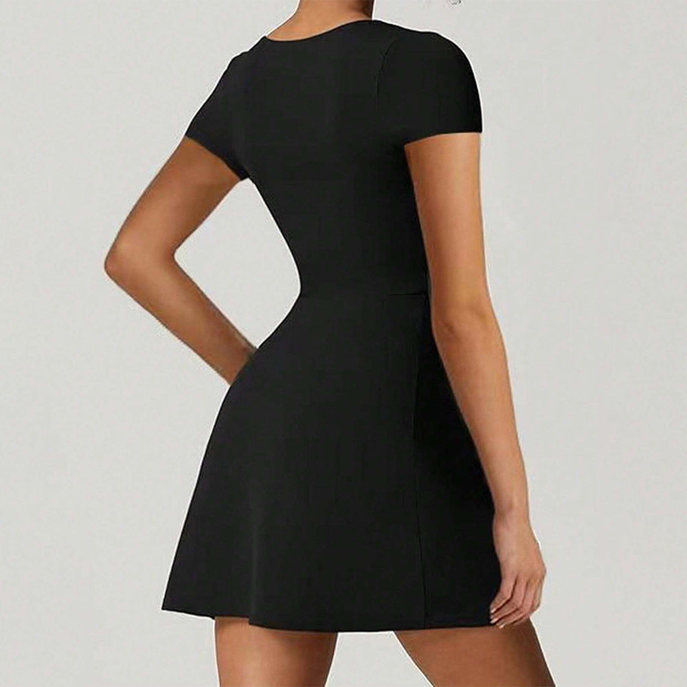 Robe Courte Avec Encolure Carrée Et Fente Latérale Pour Femmes | Idéal Pour Usage Quotidien Et Événements