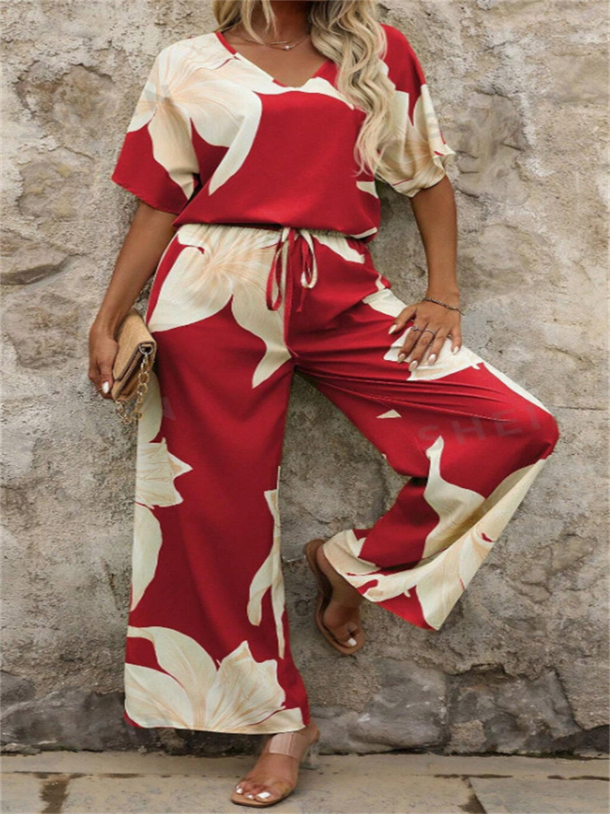 Combinaison Avec Imprimé Floral Et Taille Élastique Pour Femme | Idéal Pour Journées Chaudes
