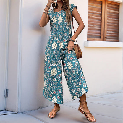 Combinaison À Motif Floral Avec Poches Latérales Pour Femme | Idéale Pour Saison Estivale