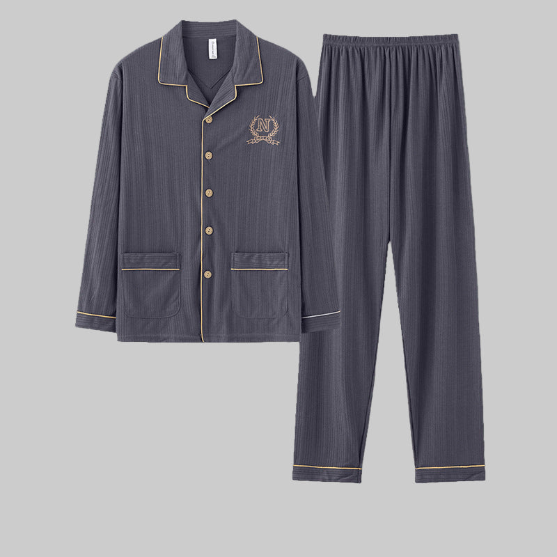 Pyjama pour Homme avec Haut à Manches Longues et Pantalon pour un Usage Domestique | Idéal pour le Printemps, l’Automne et l’Hiver Léger