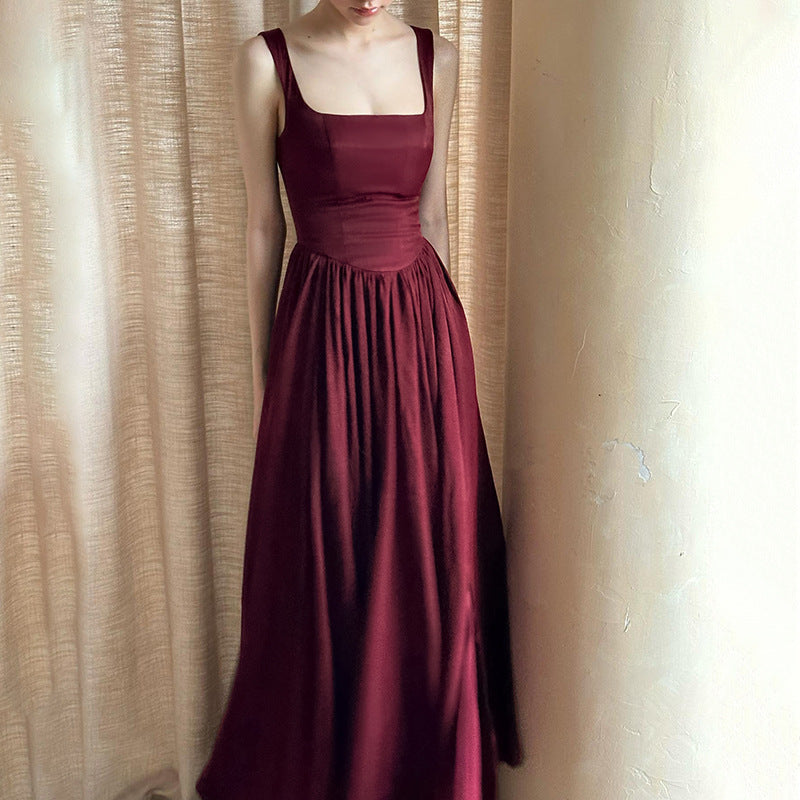 Robe Maxi Avec Encolure Carrée Et Coupe Longue Pour Femme | Idéale Pour Événements Et Soirées