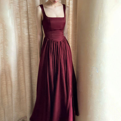 Robe Maxi Avec Encolure Carrée Et Coupe Longue Pour Femme | Idéale Pour Événements Et Soirées