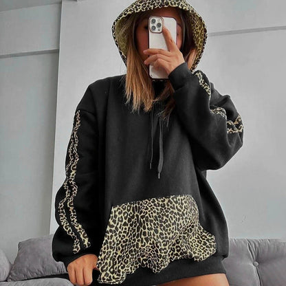 Sweat à Capuche avec Motif Léopard pour Femme | Idéal pour un Usage Quotidien
