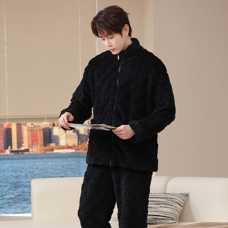 Pyjama Deux Pièces pour Homme avec Haut à Manches Longues et Pantalon | Idéal pour l’Automne et l’Hiver