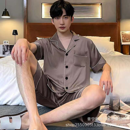 Pyjama d’Été pour Homme avec Haut à Manches Courtes et Pantalon | Idéal pour l’Été