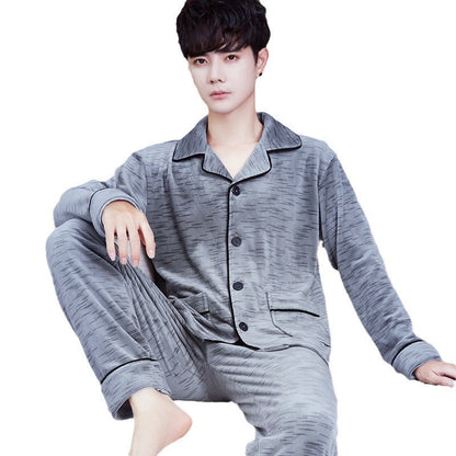 Pyjama Deux Pièces pour Homme avec Haut à Manches Longues et Pantalon | Idéal pour l’Automne et l’Hiver