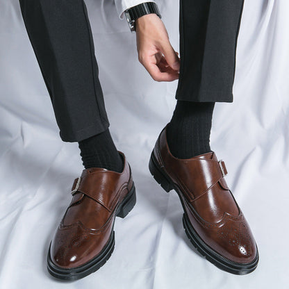 Chaussures monk strap avec perforations brogue pour homme | idéal pour le bureau et les occasions habillées