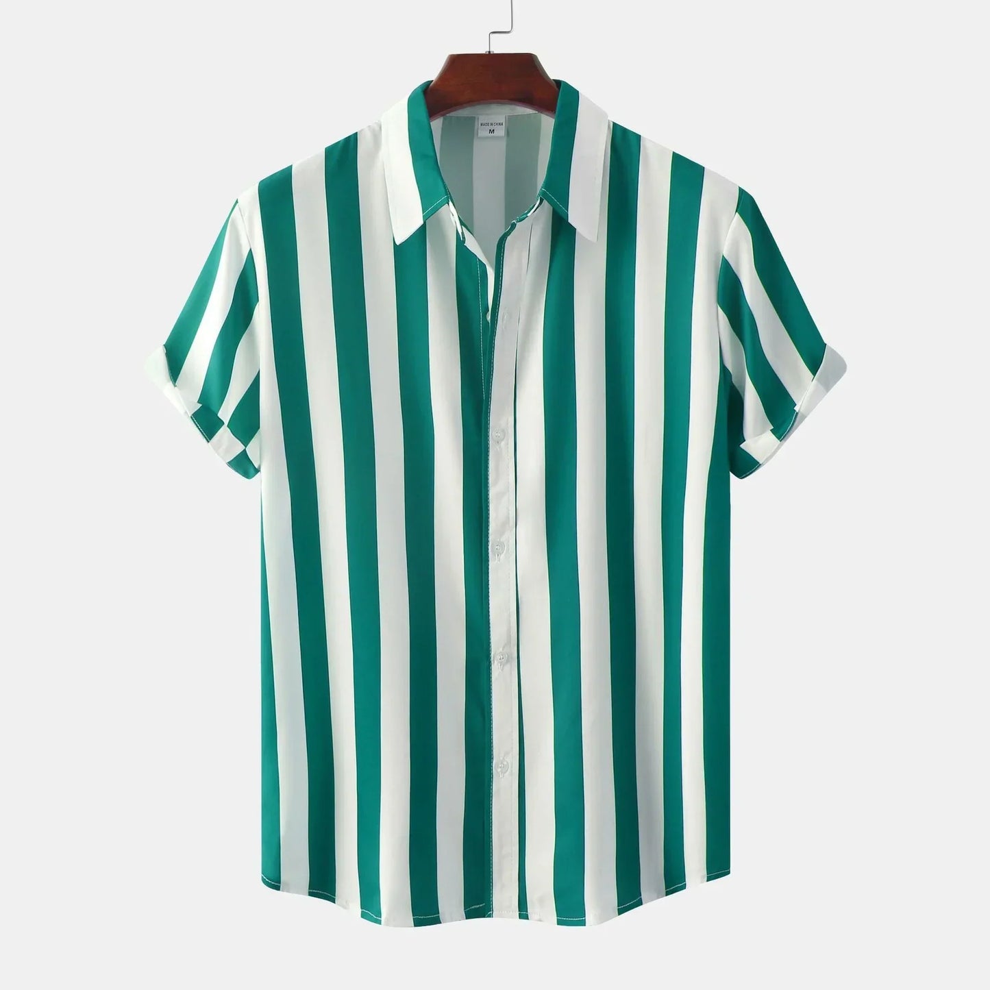 Chemise à Rayures Noires et Blanches avec Col Classique pour Homme | Idéal pour le Quotidien