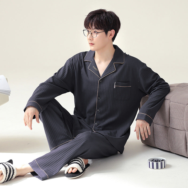 Pyjama pour Homme avec Haut à Manches Longues et Pantalon pour un Usage Quotidien | Idéal pour le Printemps et l’Automne