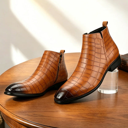 Bottines Chelsea à motif croco pour hommes