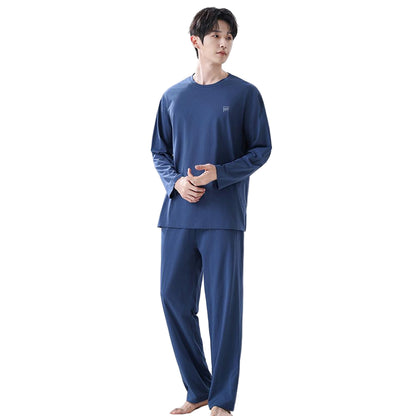 Pyjama pour Homme avec Haut à Manches Longues et Pantalon | Idéal pour un Usage Quotidien à la Maison
