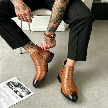 Bottines Chelsea à motif croco pour hommes